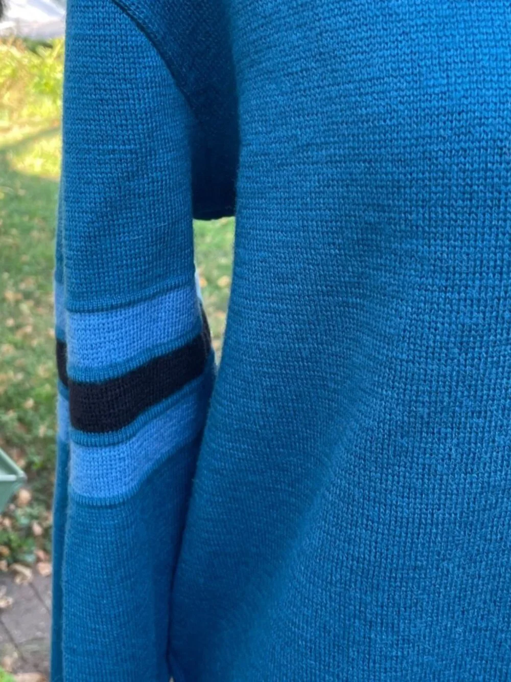 Vintage 90s Nordak Sweater Striped Blue Pullover 100% Wool XL Y2K Grunge Cottage